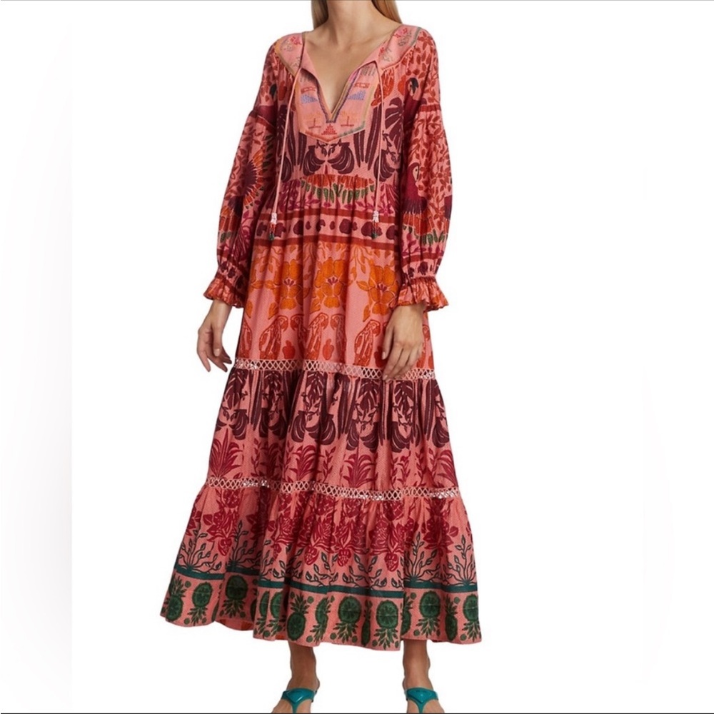 Farm Rio Ainika printed tiered maxi dress NWT